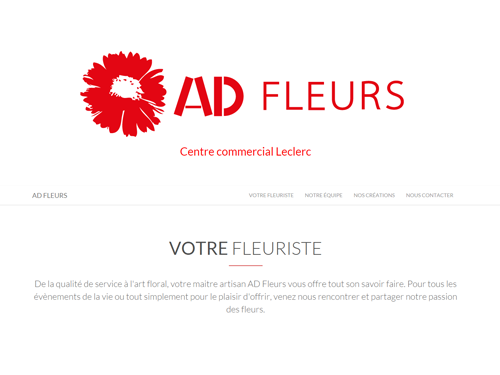 Site AD Fleurs, client de l'agence web CWM., création de sites internet de qualité, située en Vendée.