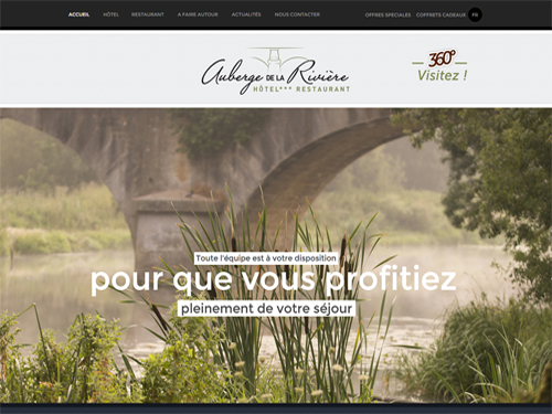 Site Auberge de la Rivière, client de l'agence web CWM., création de sites internet de qualité, située en Vendée.